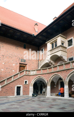 Collegium Maius, Grande College, la parte più antica dell'Università Iagellonica, fondata nel 1364 dal re Casimiro III, cortile Foto Stock