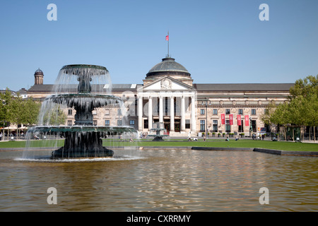 La nuova spa hotel, Casinò, Bowling Green, Wiesbaden, Hesse, Germania, Europa PublicGround Foto Stock