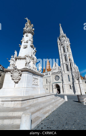 La Colonna della Santa Trinità, barocchi di colonna della peste con le statue dei santi, alto 14 metri, commemorando l'epidemia di peste nel 1691 Foto Stock