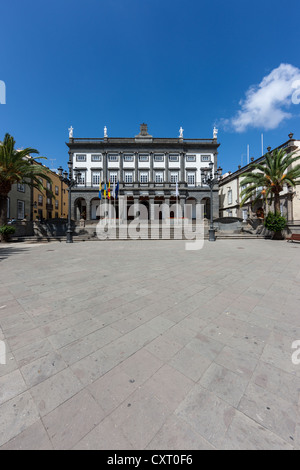 Plaza Santa Ana square, Casas Consistoriales, Municipio, Vegueta, centro storico della città di Las Palmas, Las Palmas de Gran Canaria Foto Stock