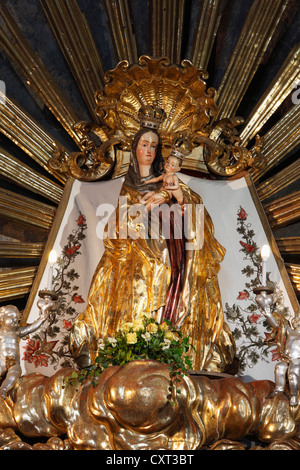 Vista interna, miracolosa immagine presso l'altare principale, Mariatrost Basilica Chiesa di pellegrinaggio, Graz, Stiria orientale, Stiria, Austria Foto Stock