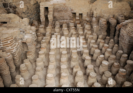 Rimane del riscaldamento a pavimento, bagni romani, Bet Shean o Beit She'an, Israele, Medio Oriente Foto Stock