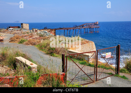 Arrugginita minerale terminale, Rio Marina, Isola d'Elba, Toscana, Italia, Europa Foto Stock