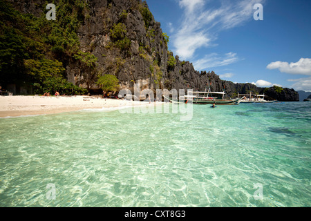 Bellissima spiaggia sul Simisu isola, El Nido, PALAWAN FILIPPINE, Asia Foto Stock