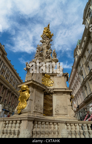 Pestsäule Graben, Vienna, Austria. Europa Foto Stock