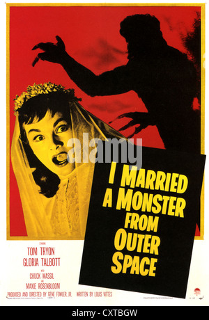 Ho sposato un mostro da spazio esterno Poster per 1958 Paramount film di fantascienza con Gloria Talbott e Tom Tryon Foto Stock