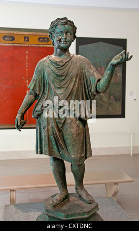 Statua di bronzo di un Camillo Accolito Julio romano Claudio 14 - 54 AD Italia Italiano Foto Stock