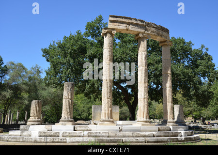 Iv secolo A.C. Philippeion, Antica Olympia, Elis, Grecia occidentale Regione, Grecia Foto Stock