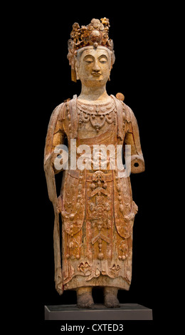 Bodhisattva Avalokiteshvara Guanyin settentrionale della dinastia Qi ca. 550-560 Cina arenaria 419 cm il cinese Foto Stock