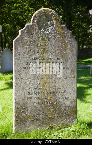 Xix secolo lapidi in Tyneham villaggio abbandonato, Dorset Foto Stock