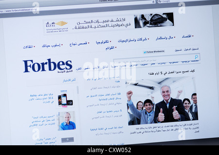 Forbes Medio Oriente sito web - online notizie economiche Foto Stock