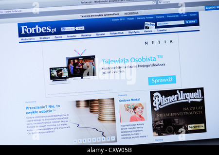 Forbes Polonia sito web - online notizie economiche Foto Stock