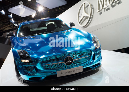 Prima mondiale di Mercedes Benz SLS AMG Electric Drive sportscar al Paris Motor Show 2012 Foto Stock