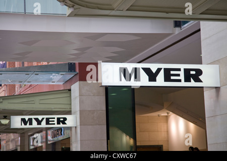 Ingresso al grande magazzino Myer a Sydney in Australia Foto Stock