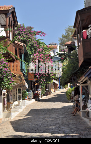 Uzun Çarşı, strada sdrucciolevole, Kas, Turchia Foto Stock