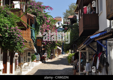 Uzun Çarşı, strada sdrucciolevole, Kas, Turchia Foto Stock