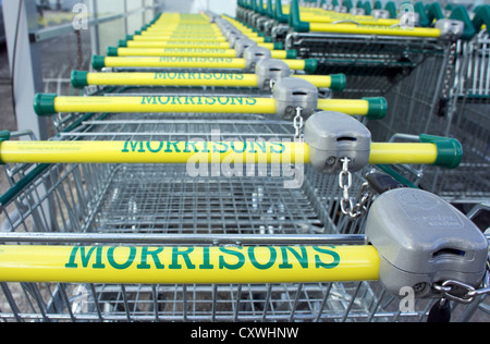 Morrisons trollies shopping Foto Stock