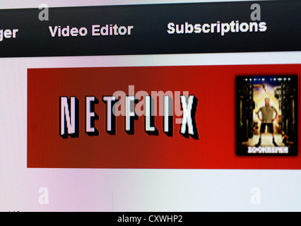 Il netflix sito web Foto Stock