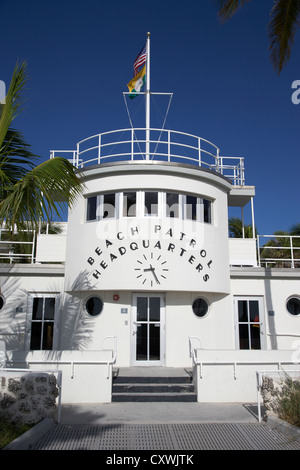Beach patrol sede nel quartiere art deco di South Beach di Miami Florida usa Foto Stock