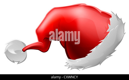 Illustrazione di un cartoon peloso rosso Santa Claus hat Foto Stock