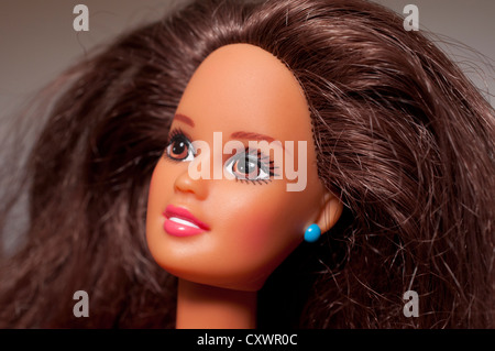 Bruna bambola Barbie close up ritratto Foto Stock