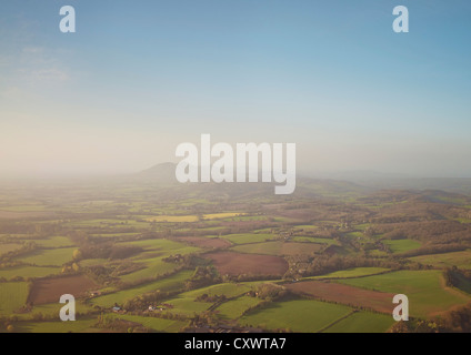 Vista aerea della rurale terreni coltivati Foto Stock