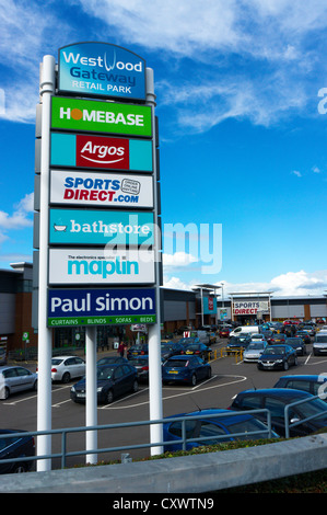 The Westwood Gateway Retail Park nella periferia di Broadstairs nel Kent. Foto Stock