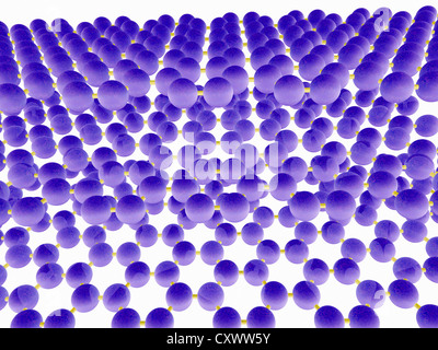 Il modello molecolare di una pila di strati di grafene Foto Stock