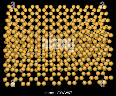 Il modello molecolare di 4 strati di grafene Foto Stock