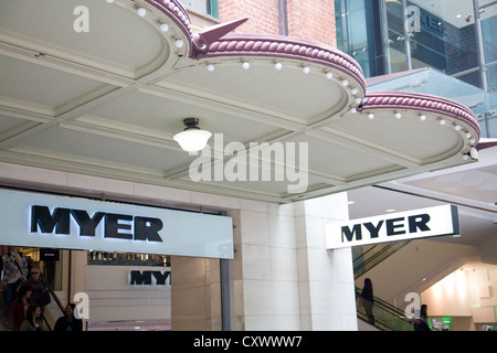 Ingresso al grande magazzino Myer di Sydney , Australia Foto Stock