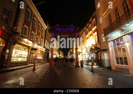 Londra, città, in Europa, una splendida vista di Soho China Town Foto Stock