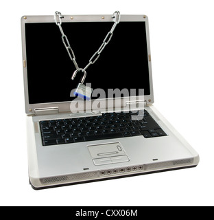 Sbloccate il computer portatile a rischio dati non protetto Foto Stock