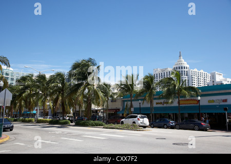 Washington Avenue South Beach di Miami Florida usa Foto Stock