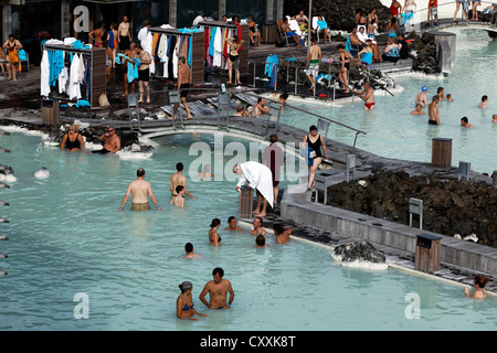 Blue Lagoon geotermici naturali Spa, Grindavik, Islanda Foto Stock