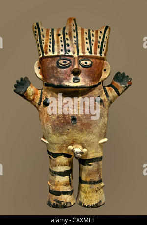 Uomo maschio figura 12th-XIV secolo peruviano Perù Chancay Ceramica Foto Stock