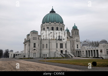 Karl-Borromaeus-chiesa nel cimitero centrale di Vienna, Austria, Europa Foto Stock