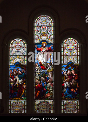 Le finestre di vetro macchiate chiesa di St Peters Londra prendere per Colney Foto Stock