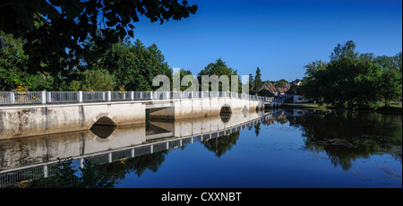 Ponte sul fiume Anglin a Belabre, Indre, Francia Foto Stock