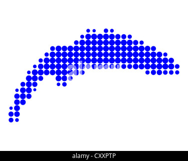 Mappa del Lago di Ginevra Foto Stock