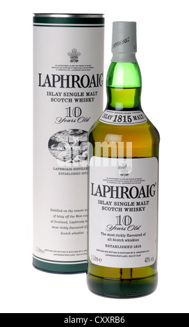 Whisky Laphroaig su "Sfondo bianco" Foto Stock