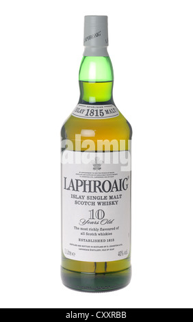 Whisky Laphroaig su "Sfondo bianco" Foto Stock