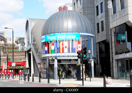 Tower Gateway, Docklands Light Railway Station, London, England, Regno Unito, Europa Foto Stock