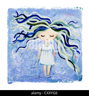 Aquarius, segno zodiacale, oroscopo, illustrazione Foto Stock