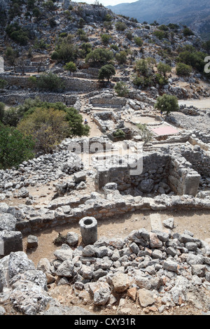 Reperti archeologici del centro della città stato dell'Latians, Lato, Creta, Grecia Foto Stock