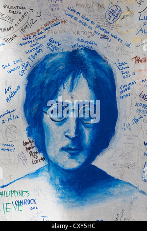 Muro di John Lennon a Praga Repubblica Ceca Foto Stock