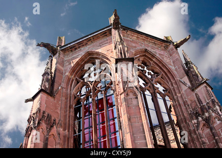 La rovina della Cappella Werner in Bacharach nella valle del medio Reno, Renania-Palatinato, Germania Foto Stock