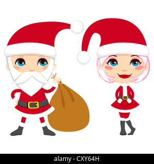 Cartoon illustrazione di carino Santa Claus giovane Foto Stock