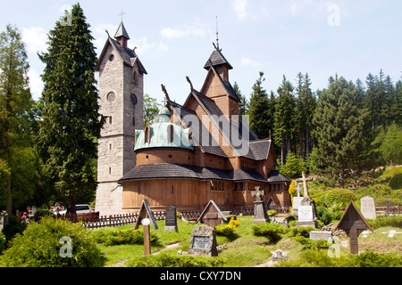 Tempio norvegese Wang in Karpacz, Polonia. Fu costruita nel XII secolo in Norvegia Foto Stock