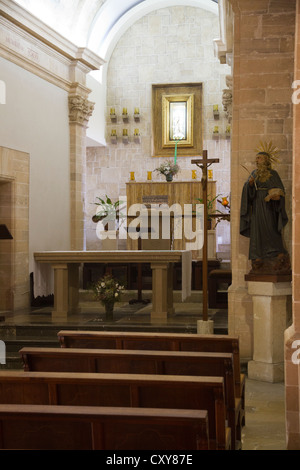 Interno Chiesa Santuario de Nostra Senyora de Cura Puig de randa maiorca isole baleari Spagna Foto Stock