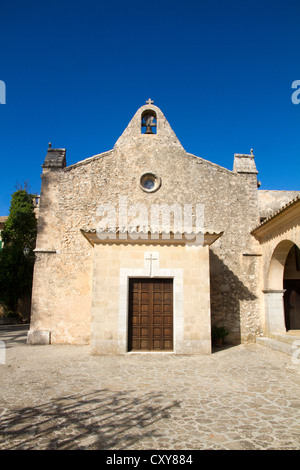 Chiesa del Santuario de Nostra Senyora de Cura Puig de randa maiorca isole baleari Spagna Foto Stock